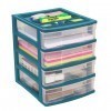 Clear Desktop 4 Drawer With Storage Tray - Green