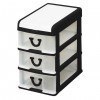 Clear Nic Nack 3 Drawer With Hinged Lid - Black