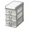 Clear Nic Nack 3 Drawer With Hinged Lid - Grey