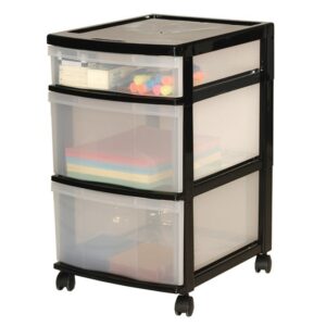 Three Storage Drawers With Wheels
